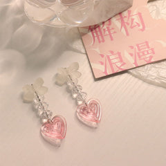 Y2K Aesthetic Peach Heart Earrings
