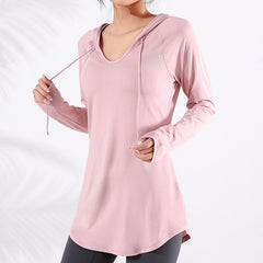 Quick Dry Loose Women's Hooded Yoga & Fitness Top