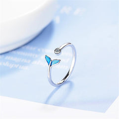 Blue Fishtail Open Ring