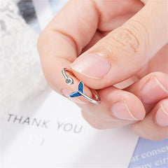 Blue Fishtail Open Ring