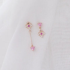 Korean Asymmetric Zircon Earrings