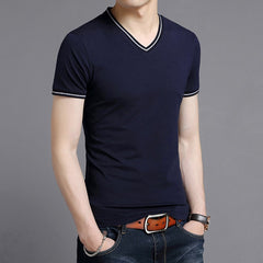 Elio - V Neck Solid T-Shirt