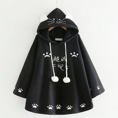 Kawaii Cat Ears Poncho Coat