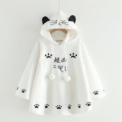 Kawaii Cat Ears Poncho Coat