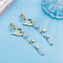 Moon & Star Asymmetric Earrings