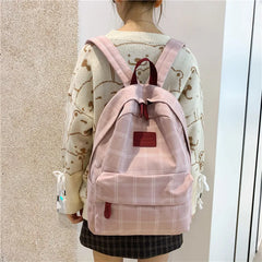 Korean Checkered School Bag