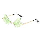 Dragonfly Wing Rimless Glasses