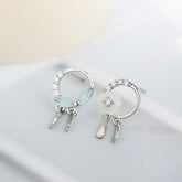 Asymmetric Blue Crystal Earrings