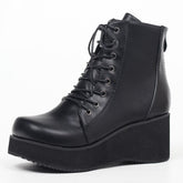 Holographic Leather Gothic Boots