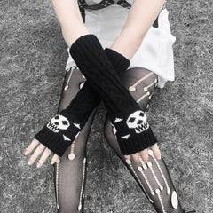 Harajuku Style Skull Arm Warmers