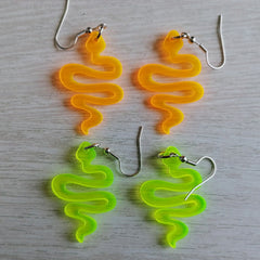 Neon Snake Earrings