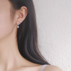 Asymmetric Blue Crystal Earrings