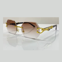 Hexagon Rimless Sunglasses