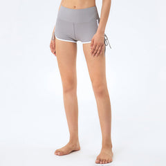 Drawstring High Waist Women's Yoga & Fitness Hot Pants