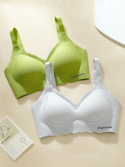 Adjustable Seamless Wireless Bra, Lifting, Gathering, Breathable & Comfortable Green