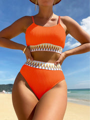 High waist cup bikini set - Orange