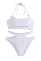 White Halter Swimwear