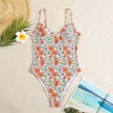 Blossom Tie Front Underwire One Piece Swimsuit - Lemon