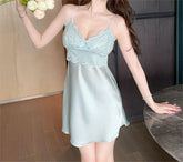 Avidlove Sleepwear Nightdress Lace Chemises Nightgown V-Neck Full Slip