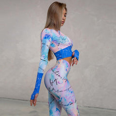 Letter Print Fashion Women's Yoga Sports Suit