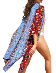 Floal V-neck Cover Up Summer Beach Swimsuit