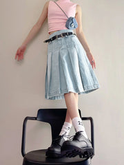 Knee-length Denim Skirt