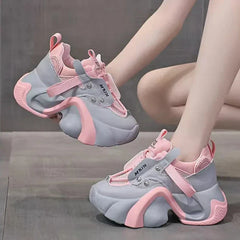 Chunky Mesh Platform Sneakers