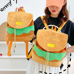 Cute Plush Burger Style Backpack