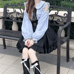 Pastel Gothic Lolita Outfit Set - Shirt & Skirt