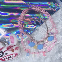 Harajuku Cloud Bear Acrylic Necklace