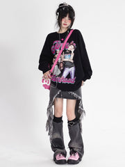 Grunge Y2k Denim Skirt