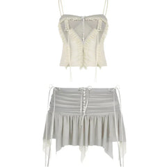Y2K Fairy Outfit Set - Crop Top & Skirt