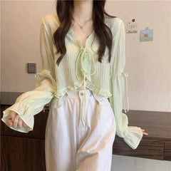 Sweet Ruffle Lace Blouse
