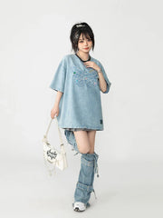 Acubi Blue Denim Leg Warmers