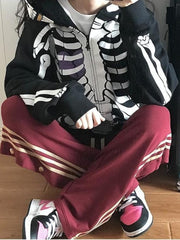 Y2K Gothic Skull Zip Up Hoodie