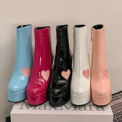 Kawaii Chunky High Heel Boots