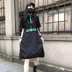 Harajuku Loose Zipper Dress