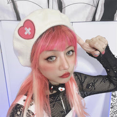 Harajuku Y2K Pink Heart Beret