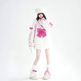 Kawaii Bow Lace-up Sweater & Leg Warmers