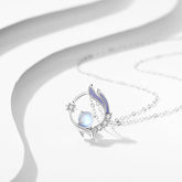 Silver Moonstone Pendant Necklace