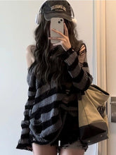 Gothic Punk Striped Knit Sweater
