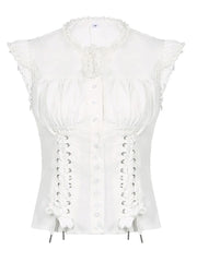 Cute Short Sleeve Lace Top