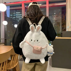 Kawaii Cartoon Plush Rabbit Backpack