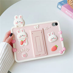 Cartoon Rabbit & Pig iPad Case