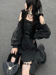Harajuku Punk Outfit Set - Dress & Leg Warmers