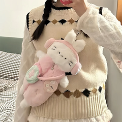 Kawaii Plush Headphone Cat Sling Bag