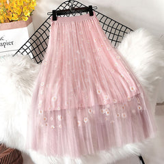 Sweet Mesh Korean Skirt
