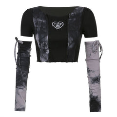 Gothic Y2K Top & Arm Warmers