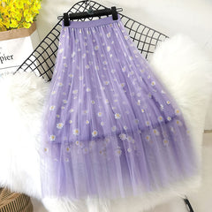 Sweet Mesh Korean Skirt