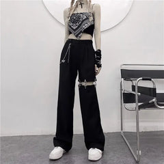 Harajuku Goth Pants With Chain